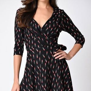 Unique Vintage Black 💄Lipstick Dress